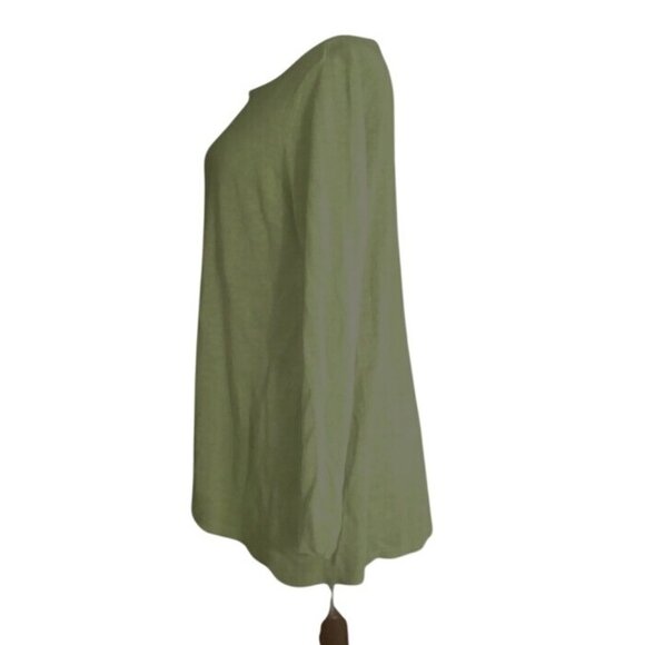 Eileen Fisher Size S Womens Sweater Knit Top Light Green Long Sleeve 100% Linen - Picture 3 of 7